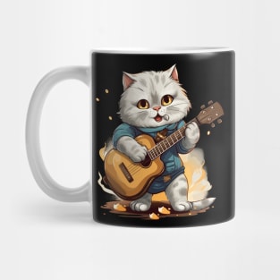Scottish Fold Cat Playing Guitar Mug